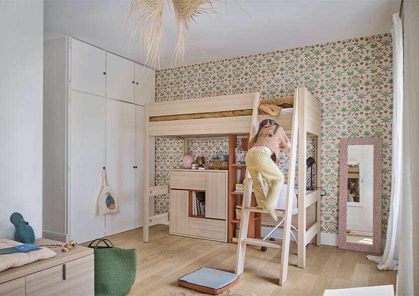 Lit Mezzanine Enfant Gautier Calypso – 190x90 Cm – Avec Rangements – Bois