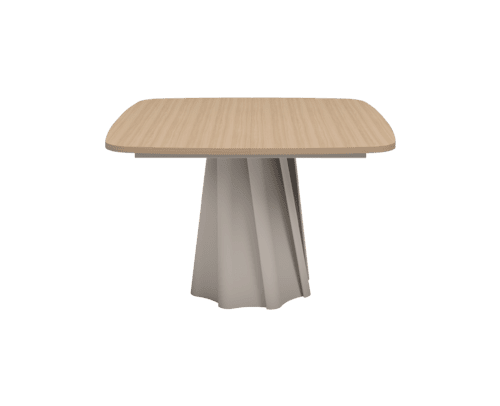 Table carrée extensible Twist, pied grège, collection Setis 