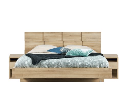 Lit 160x200 + 2 chevets 1 tiroir 2 niches