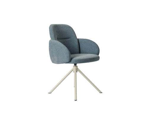 COROL armchair swivel legs greige