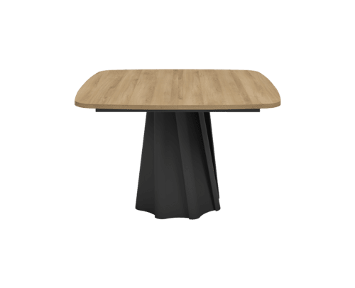 Twist extendable square table, black leg, Setis collection