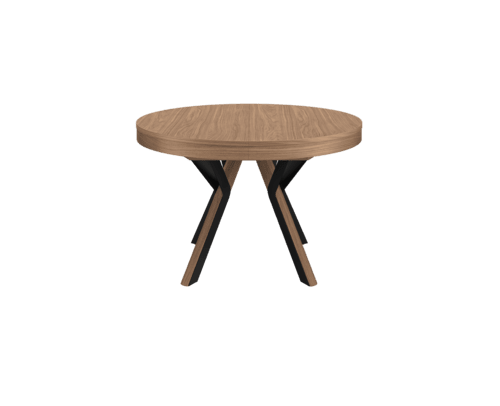 Table extensible ronde pied noir Rondo