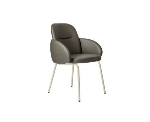Armchair COROL metal legs greige