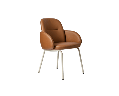 Fauteuil COROL pieds métal beige