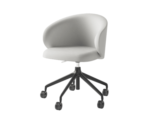 Alcyon home office armchair with black aluminum legs