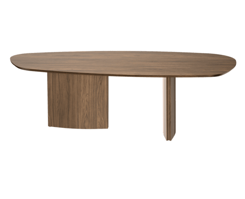 Table Silhouette pieds noyer ambré