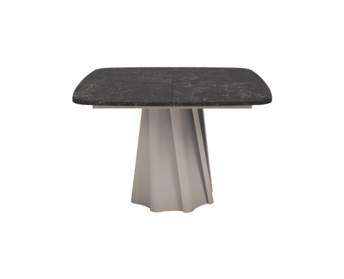 Table carrée extensible Twist, pied grège, collection Setis 