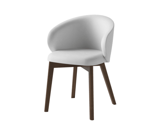 Fauteuil Alcyon pieds bois smoke