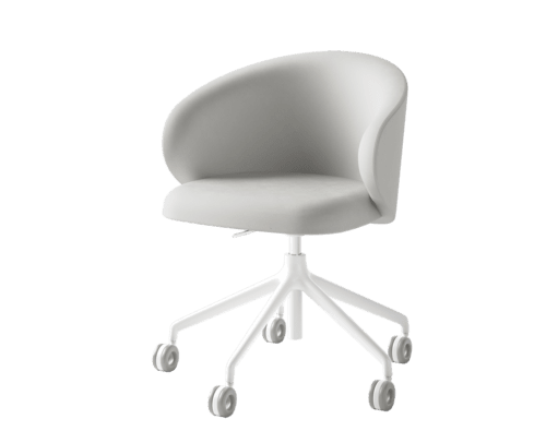 Fauteuil home office Alcyon pieds alu blanc