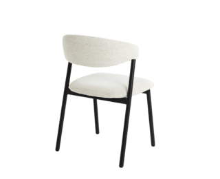 Chaise design Esper en tissu bouclé, structure métal noir mat (lot de 2)
