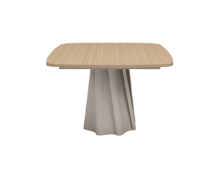 Table carrée extensible Twist, pied grège, collection Setis 