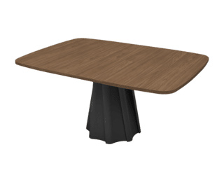 Table carrée extensible Twist, pied noir, collection Setis