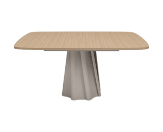 Table carrée extensible Twist, pied grège, collection Setis 
