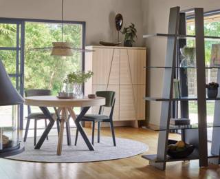Table extensible ronde pied gris Rondo