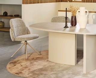 Fauteuil COROL pieds rotatif beige