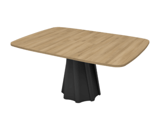 Twist extendable square table, black leg, Setis collection