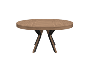 Table extensible ronde pied noir Rondo