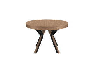 Table extensible ronde pied noir Rondo