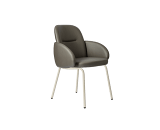 Armchair COROL metal legs greige