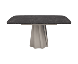 Table carrée extensible Twist, pied grège, collection Setis 