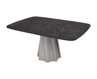 Table carrée extensible Twist, pied grège, collection Setis 