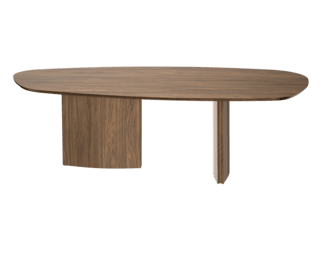 Table Silhouette pieds noyer ambré