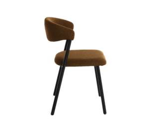 Design chair Esper in boucle fabric, black matte metal structure