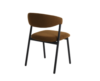 Design chair Esper in boucle fabric, black matte metal structure
