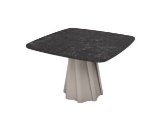 Table carrée extensible Twist, pied grège, collection Setis 