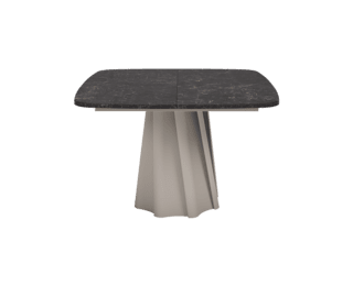 Table carrée extensible Twist, pied grège, collection Setis 