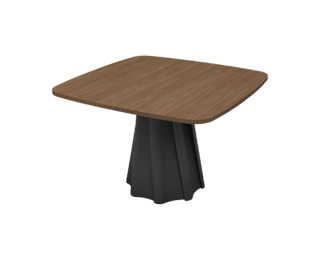Table carrée extensible Twist, pied noir, collection Setis