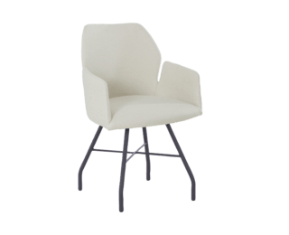 Contemporary armchair with Bridge metal legs