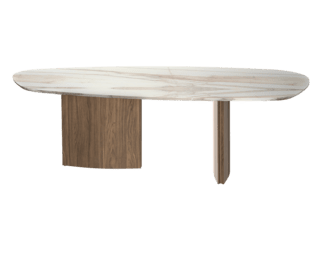 Table Silhouette pieds noyer ambré