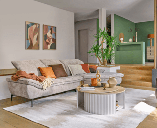 Canapé d'angle, chaise longue Evola