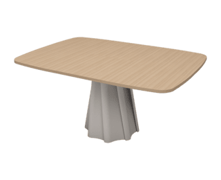 Table carrée extensible Twist, pied grège, collection Setis 