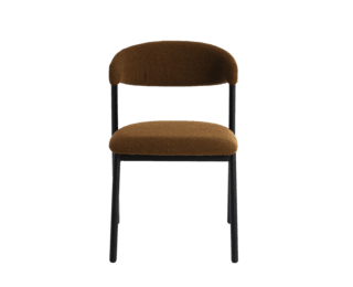 Design chair Esper in boucle fabric, black matte metal structure