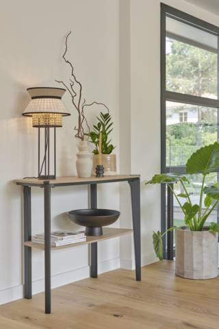 Grâce à sa petite profondeur et ses deux plateaux, la console Dedicace Addict, se faufile partout.