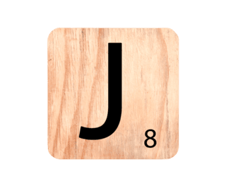 Wooden letter 'J'