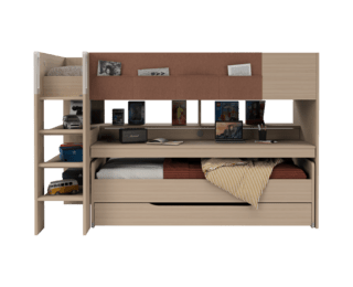High bunk bed with storage Trio, Dimix collection