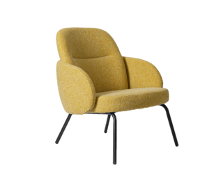 Fauteuil lounge COROL pieds métal noir