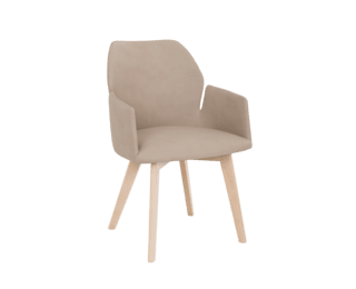 Edito Bridge carver chair with natural wood legs