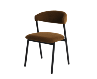 Design chair Esper in boucle fabric, black matte metal structure