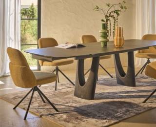 Chaise COROL pieds rotatif  noir