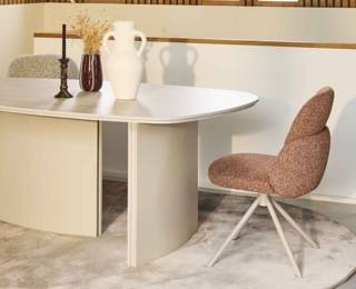 Fauteuil COROL pieds rotatif beige